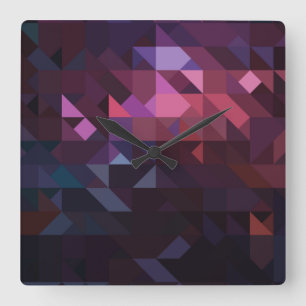 Triangle Mosaic  Square Wall Clock