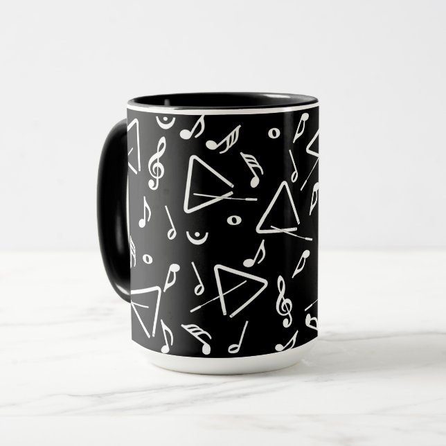 Triangle Music Notes Mug (Front Left)
