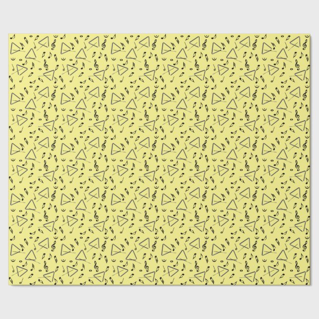 Triangle Music Notes Wrapping Paper (Seam)