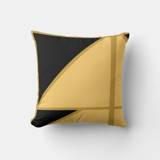 Triangle Mustard Gold Simple Unique Elegant Cushion (Front)