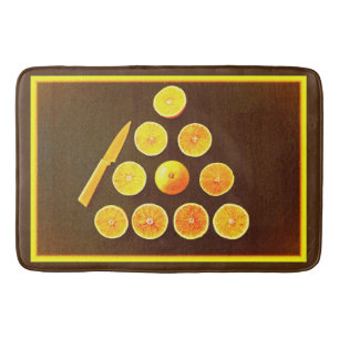 "Triangle of Half Oranges" Cute Photo. Buy Now Bath Mat