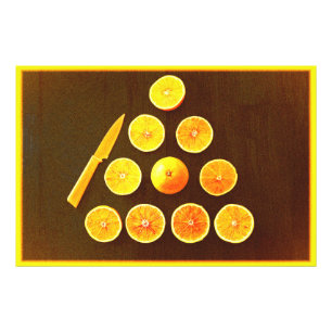 "Triangle of Half Oranges" Cute Photo. Buy Now Photo Print