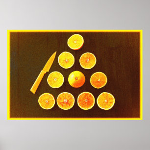 "Triangle of Half Oranges" Cute Photo. Buy Now Poster