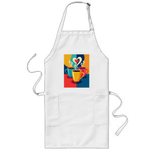 Triangle of Warmth – Colorful Coffee Mugs with Hea Long Apron