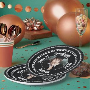 Triangle Pattern Graduation Photo Name Year Paper Plate