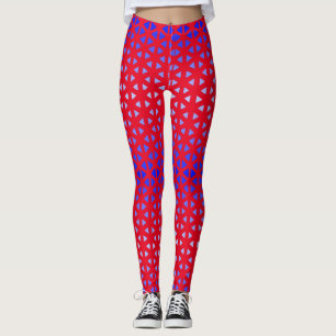 Triangle.Pattern.shade.blue.01 Red BG Leggings