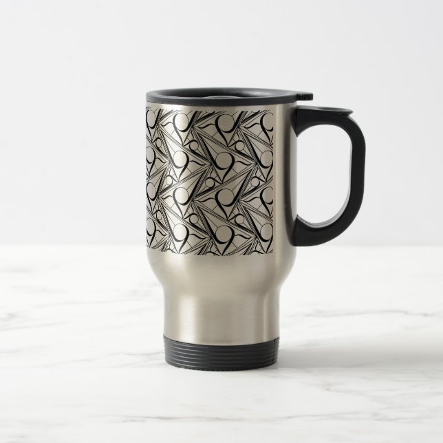 Triangle pattern with circle travel mug (Right)