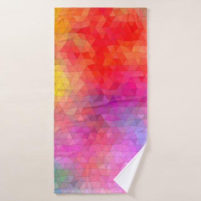 Triangle pattern with color mixing background. abs bath towel (Bath Towel)