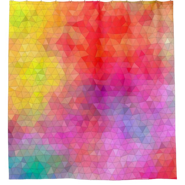 Triangle pattern with color mixing background. abs shower curtain (Front)