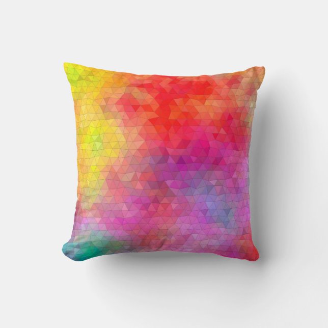 Triangle pattern with colour mixing background. ab cushion (Front)