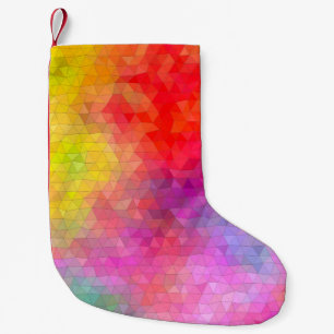 Triangle pattern with colour mixing background. ab small christmas stocking