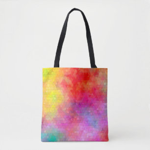 Triangle pattern with colour mixing background. ab tote bag