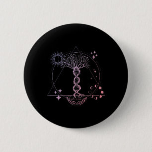 Triangle Phases Moon And Tree Life Dna - Esoteric 6 Cm Round Badge