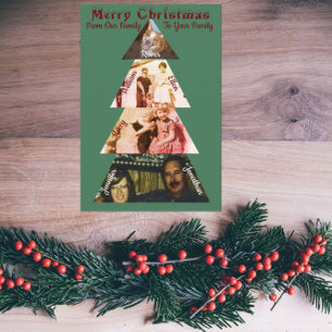 Triangle Photo Christmas Tree Folded Greeting Card