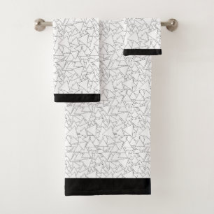 Triangle Repeat White Bath Towel Set