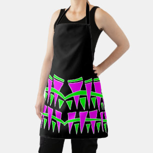 Triangle Rows Pink Green Dodle44c Apron