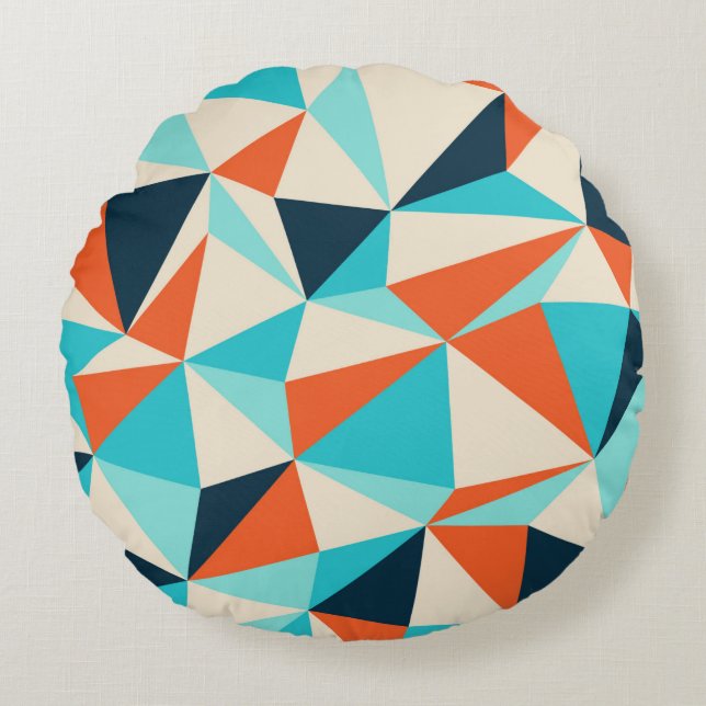 Triangle seamless pattern round cushion (Front)