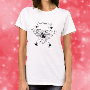Triangle shaped Spider Web With Black Widow Spider T-Shirt