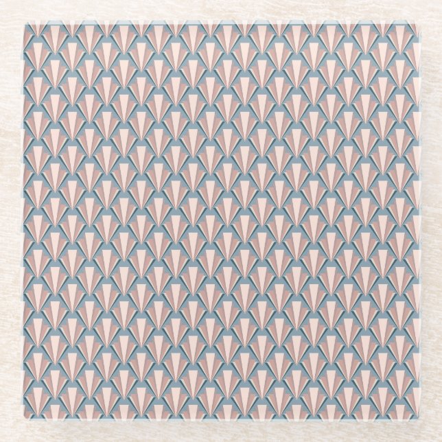 Triangle Shapes Glass Coaster (Front)