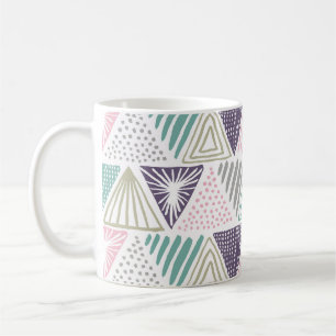 Triangle shapes, hand-drawn vintage style. coffee mug