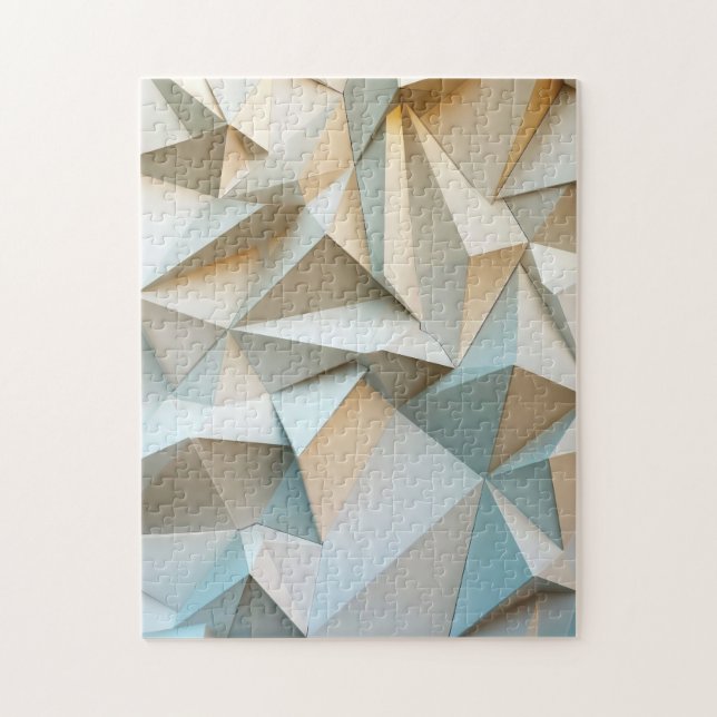 Triangle shapes in 3D with subtle colours Jigsaw Puzzle (Vertical)