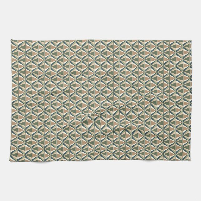Triangle Shapes in Neutral Tones  Tea Towel (Horizontal)