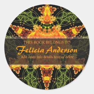 Triangle Star : Round Artistic Bookplate Label