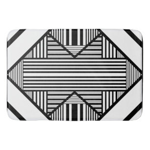 Triangle stripes 2 in Black and White Bath Mat