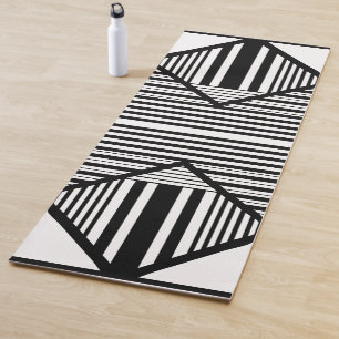 Triangle stripes 2 in Black and White Yoga Mat