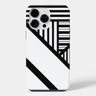 Triangle stripes in Black and White iPhone 14 Pro Max Case