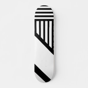Triangle stripes in Black and White Skateboard