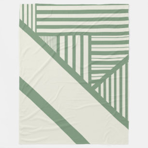 Triangle stripes in Green Fleece Blanket