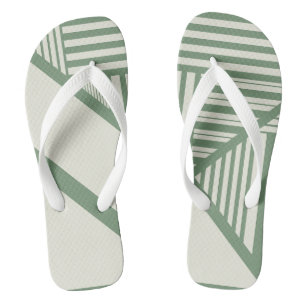 Triangle stripes in Green Flip Flops