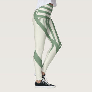 Triangle stripes in Green Leggings