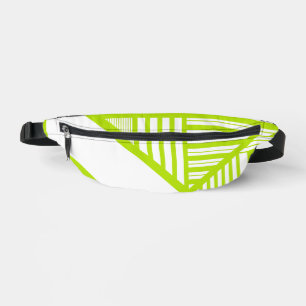 Triangle Stripes in Lime Green and White Bum Bags