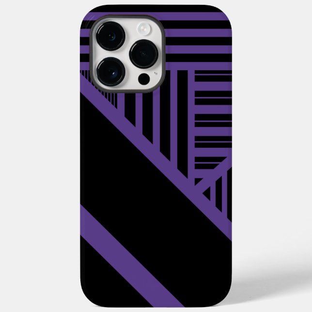 Triangle Stripes in Purple and Black Case-Mate iPhone Case (Back)