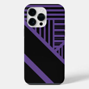 Triangle Stripes in Purple and Black iPhone 14 Pro Max Case