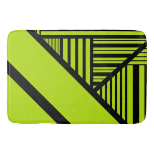 Triangle Stripes - Lime Green Bath Mat