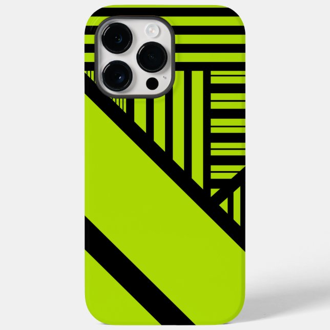Triangle Stripes - Lime Green Case-Mate iPhone Case (Back)