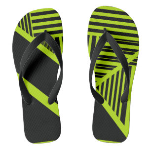 Triangle stripes - Lime Green  Flip Flops