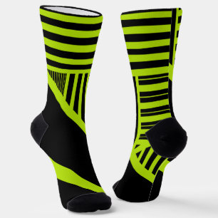 Triangle stripes - Lime Green Socks