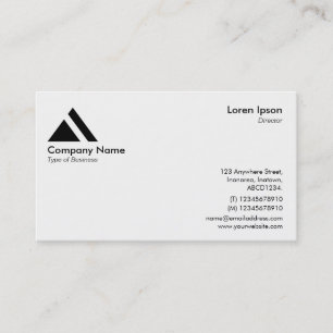 Triangle Symbol/Logo - White Business Card