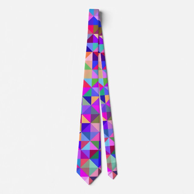 triangle tribute, colourful and fun design tie (Front)