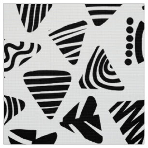 Triangles 240121 - Black and White Fabric