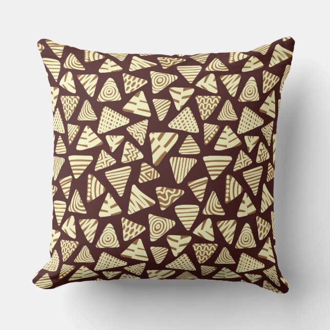 Triangles 240121 - Shades of Chocolate Cushion (Front)