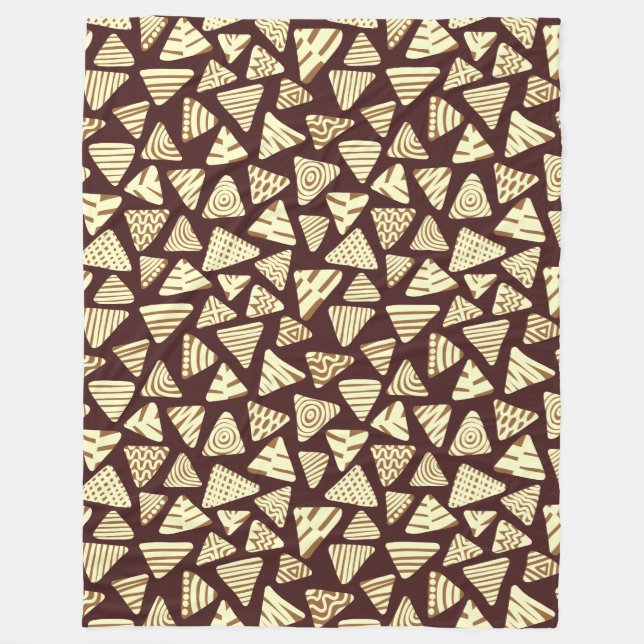 Triangles 240121 - Shades of Chocolate Fleece Blanket (Front)