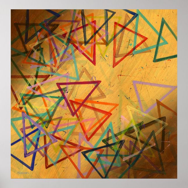 Triangles, Abstract, Geometric - Poster (Front)