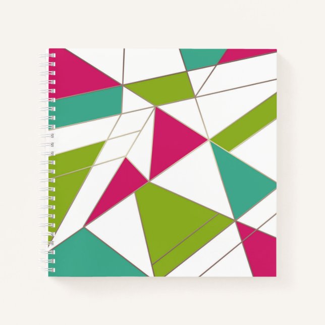 Triangles abstract print geometrical geometry mode notebook (Front)