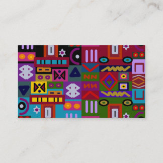 triangles and squares with circles mosaic business card