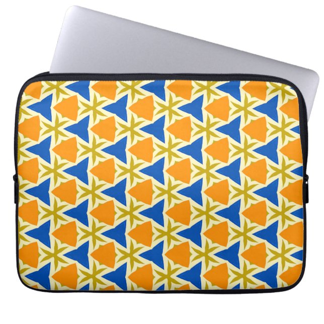 Triangles and Stars Colourful Laptop Sleeve (Front)